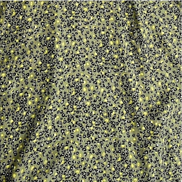 Calvin Klein Green Leopard Print Adjustable Spaghetti Strap A-line Mini Dress - Picture 3 of 9